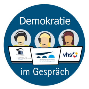 Logo der Veranstaltungsreihe Demokratie im Gespräch